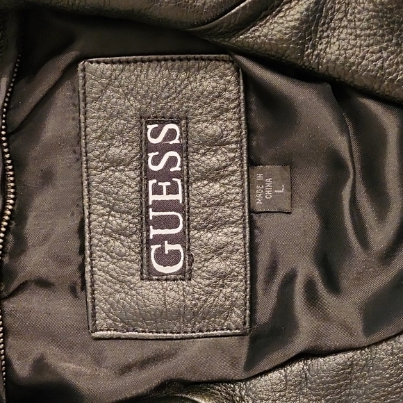 Guess Leather Coat L - Picture 2 of 5